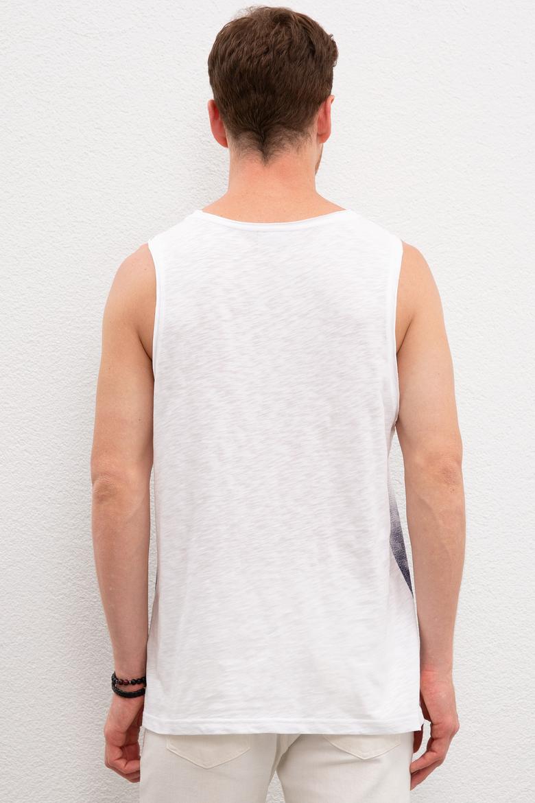 Erkek Beyaz Bisiklet Yaka T-Shirt - 50219244003