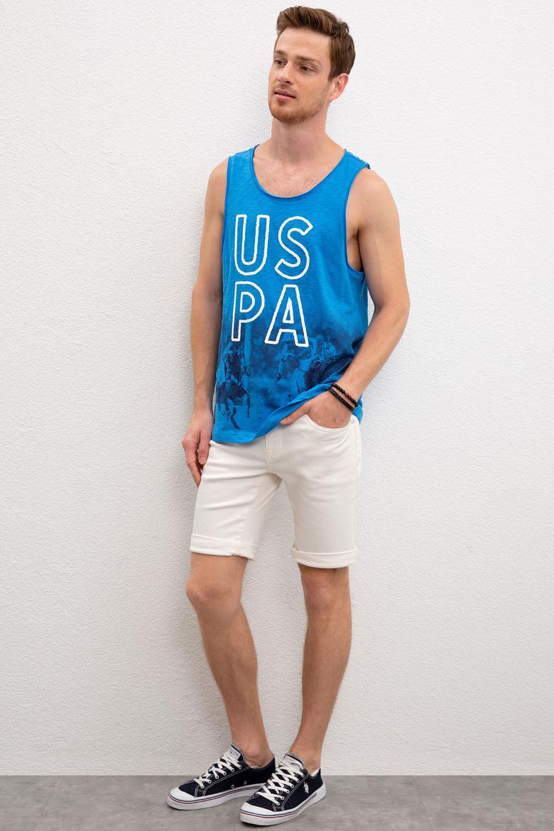 Erkek Kobalt Bisiklet Yaka T-Shirt - 50219244023