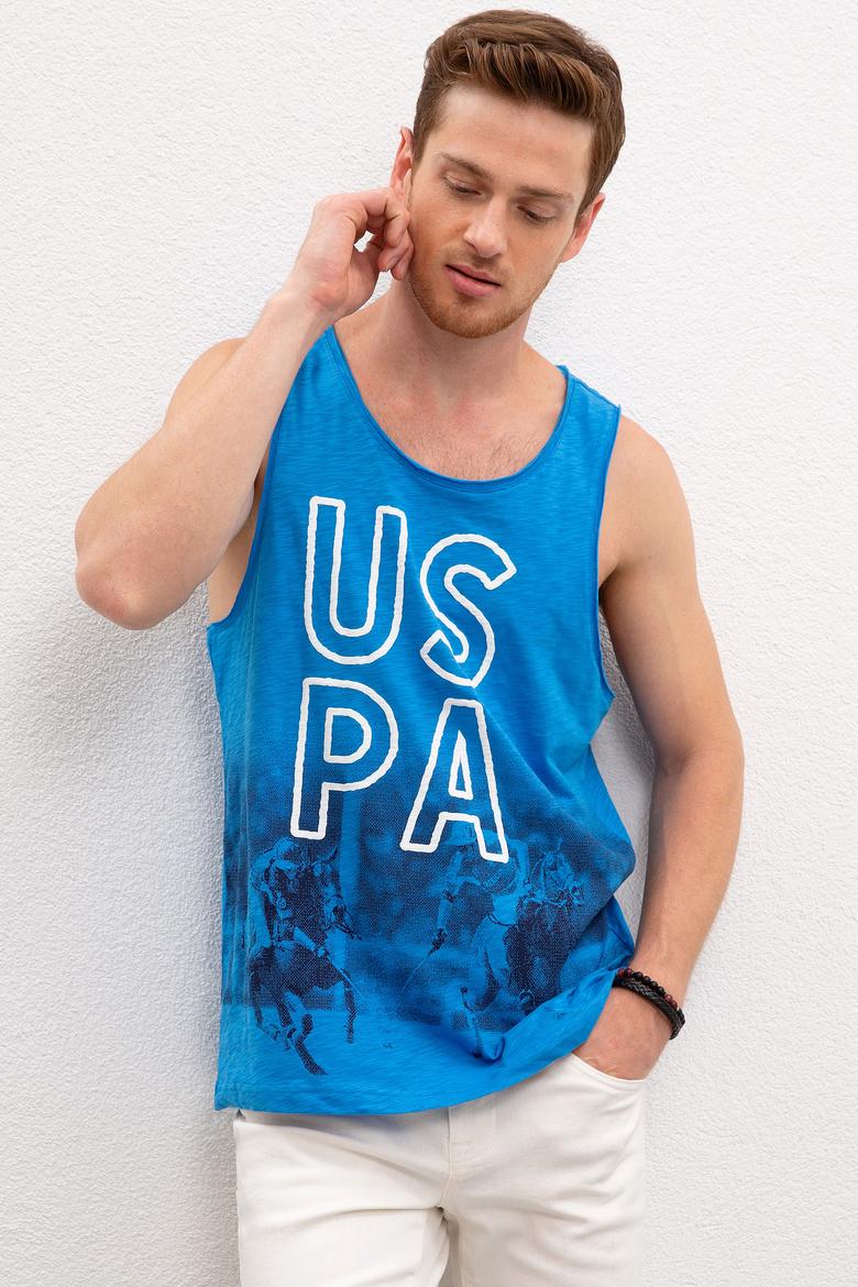 Erkek Kobalt Bisiklet Yaka T-Shirt