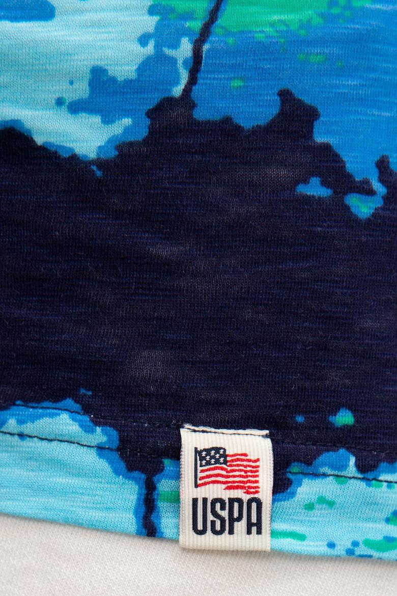 Erkek Turkuaz Bisiklet Yaka T-Shirt - 50219256024