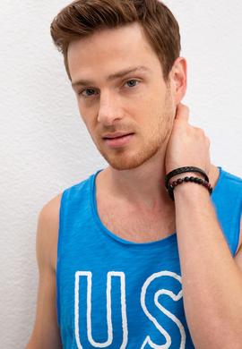 Erkek Kobalt Bisiklet Yaka T-Shirt - 50219244023