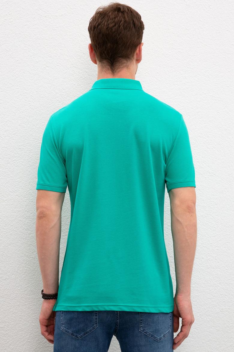 Erkek Yeşil Basic Polo Yaka Tişört - 50217612260