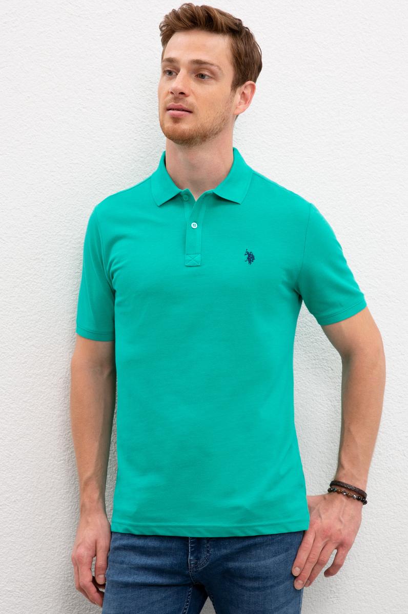 Erkek Yeşil Basic Polo Yaka Tişört