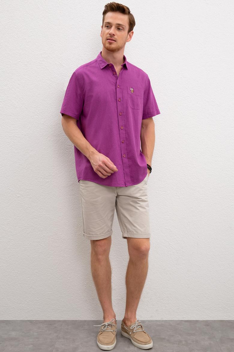 Erkek Mor Gömlek Kısakol - 50200424065