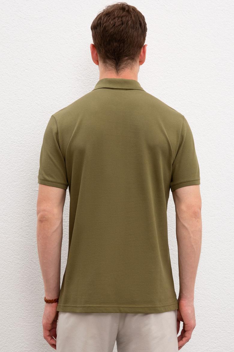 Erkek Koyu Haki Polo Yaka T-Shirt Basic - 50199820140