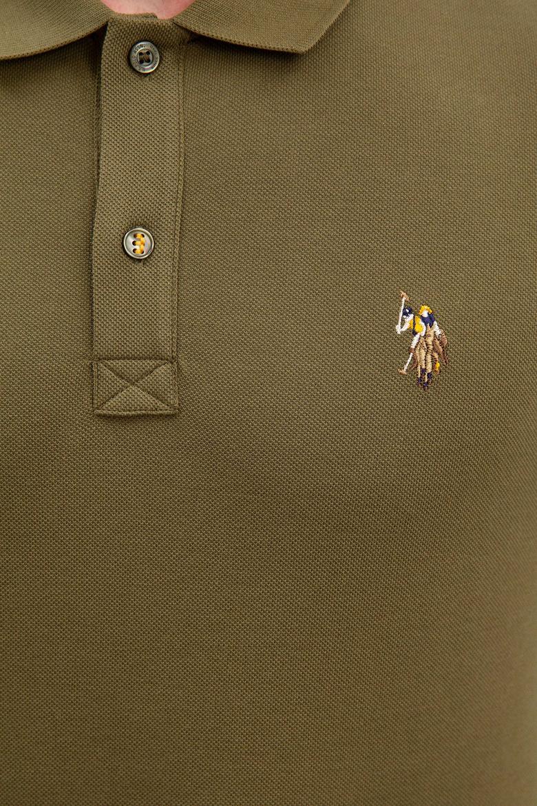 Erkek Koyu Haki Polo Yaka T-Shirt Basic - 50199820140