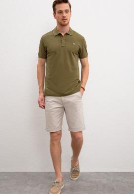 Erkek Koyu Haki Polo Yaka T-Shirt Basic - 50199820140