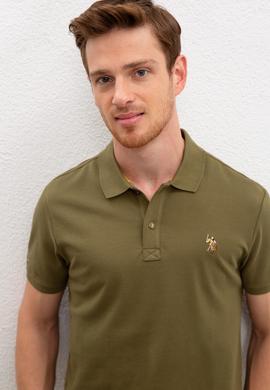 Erkek Koyu Haki Polo Yaka T-Shirt Basic - 50199820140