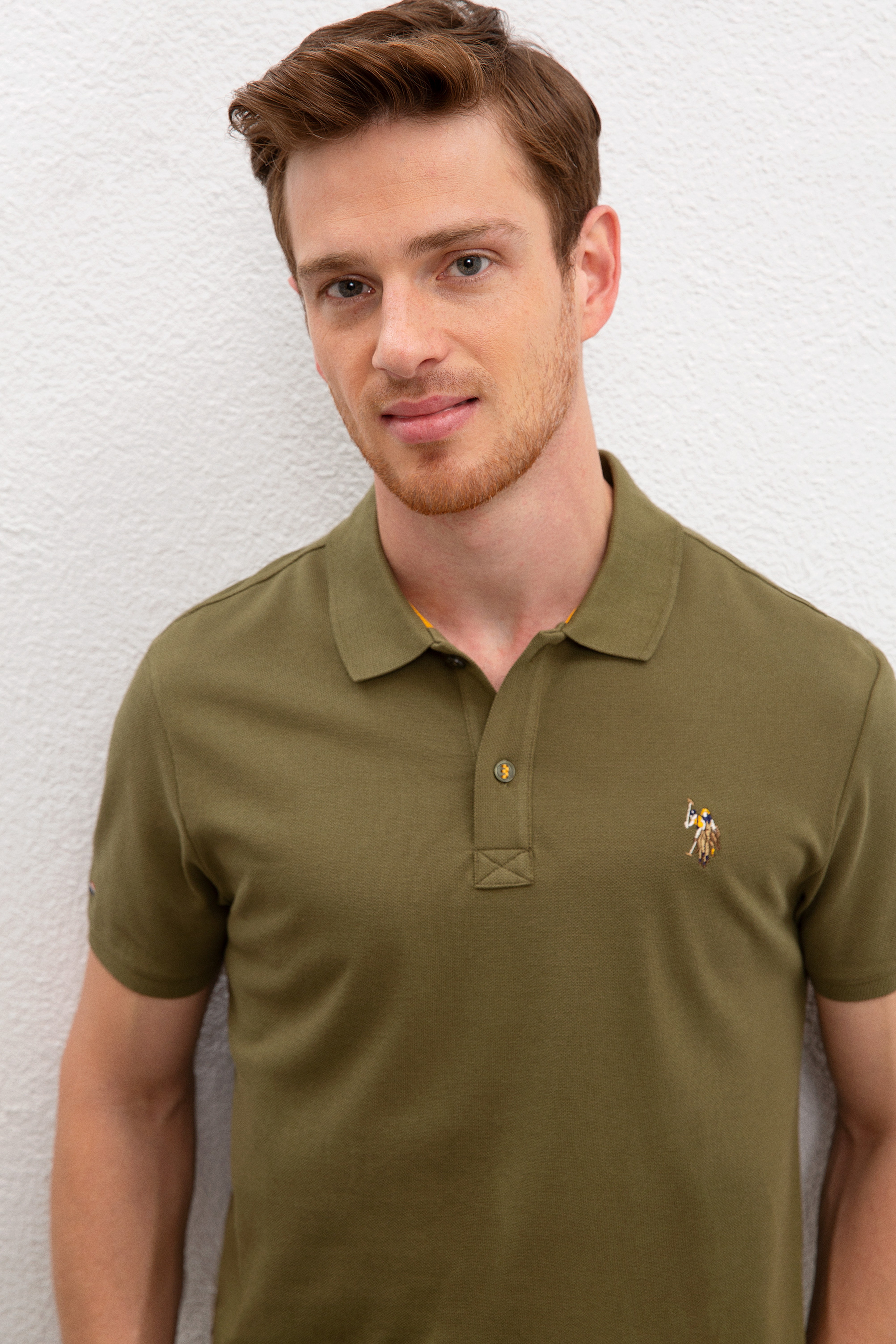 Erkek Koyu Haki Polo Yaka T-Shirt Basic