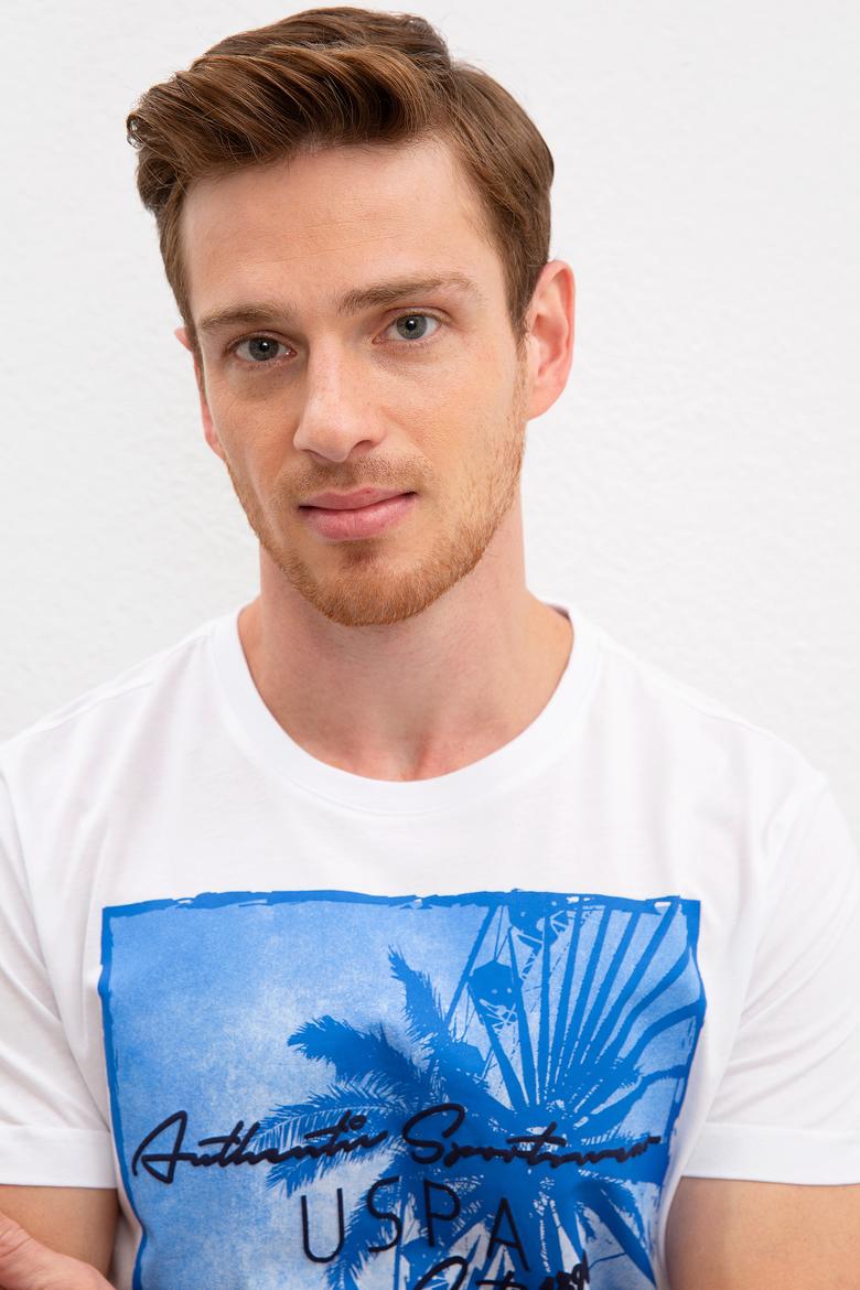 Erkek Beyaz Bisiklet Yaka T-Shirt - 50220903017