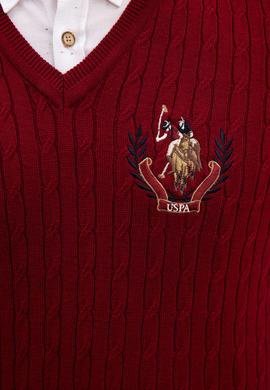 Erkek Bordo Bisiklet Yaka Triko Kazak - 50207703032