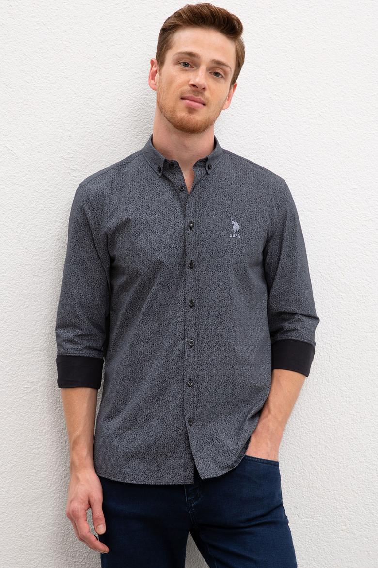 Erkek Siyah Gömlek Uzunkol