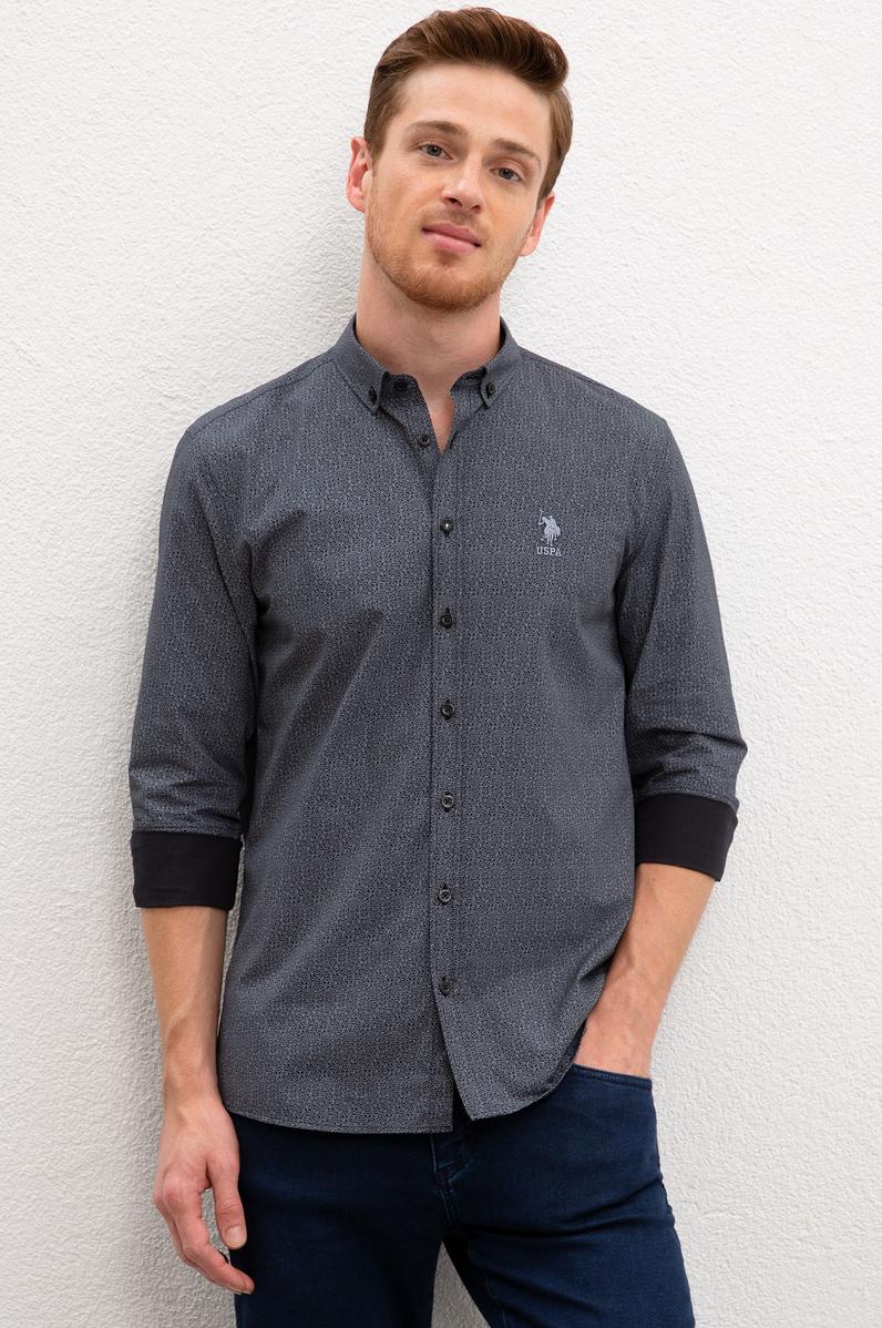 Erkek Siyah Gömlek Uzunkol