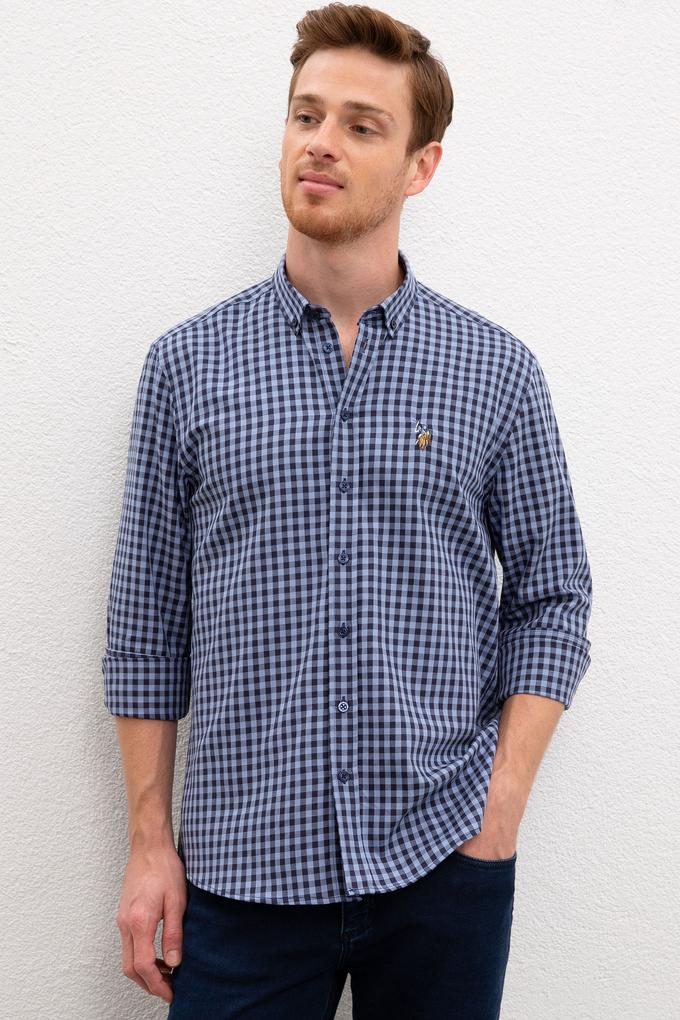 Erkek Mavi Gömlek Uzunkol