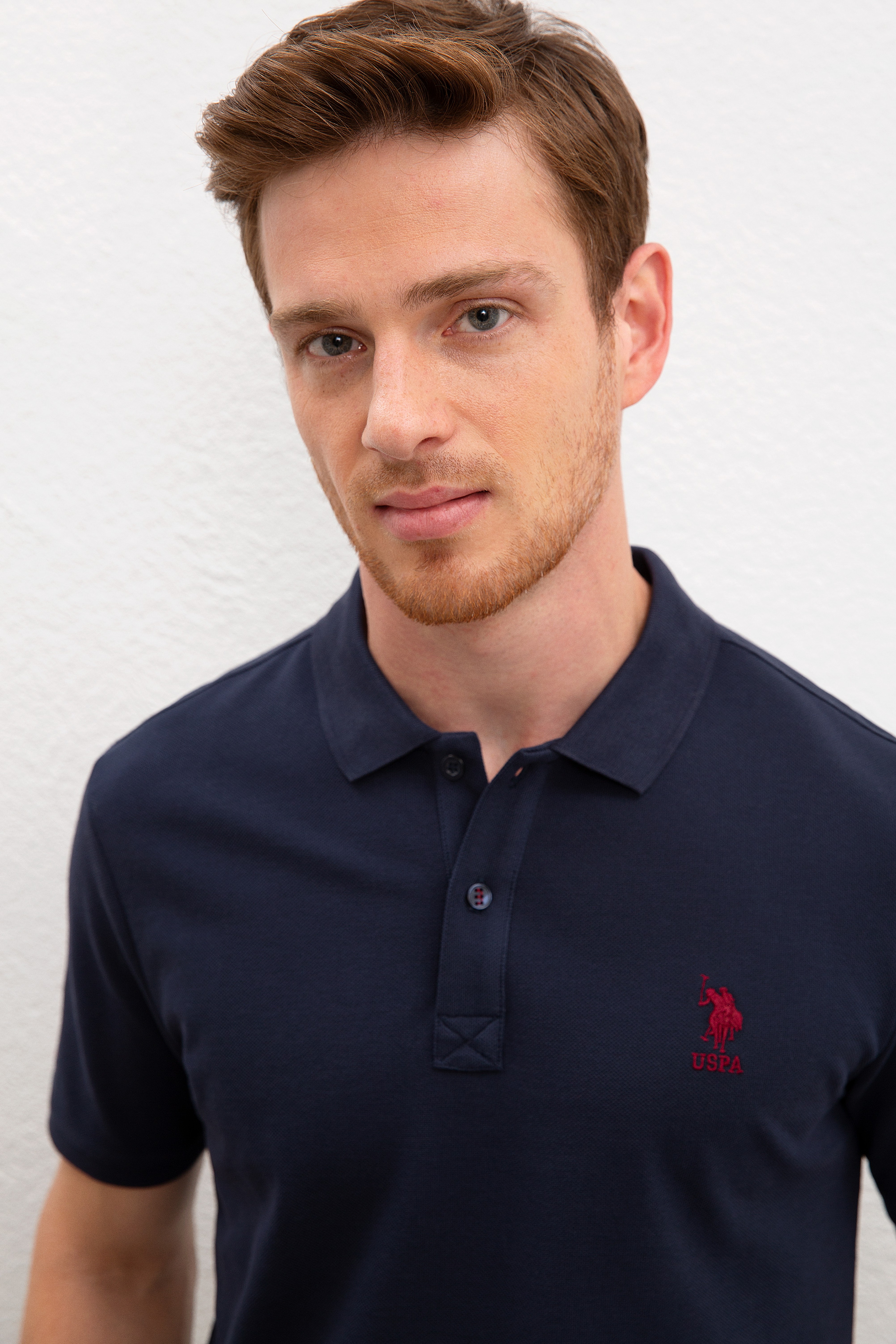 Erkek Lacivert Polo Yaka T-Shirt Basic