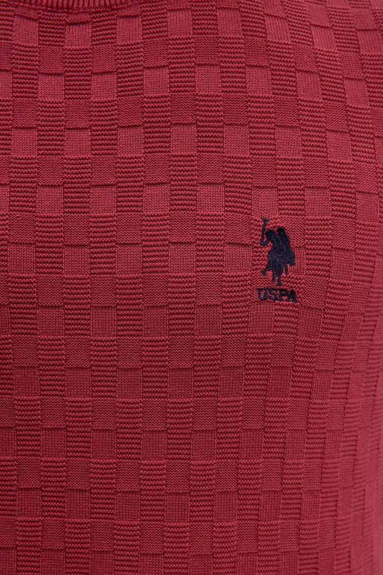 Erkek Bordo Bisiklet Yaka Triko Kazak Basic - 50206683006