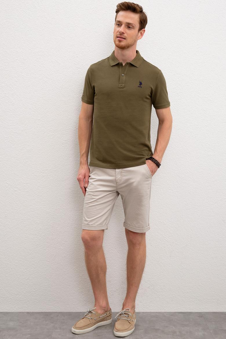 Erkek Koyu Haki Polo Yaka T-Shirt Basic - 50218140100
