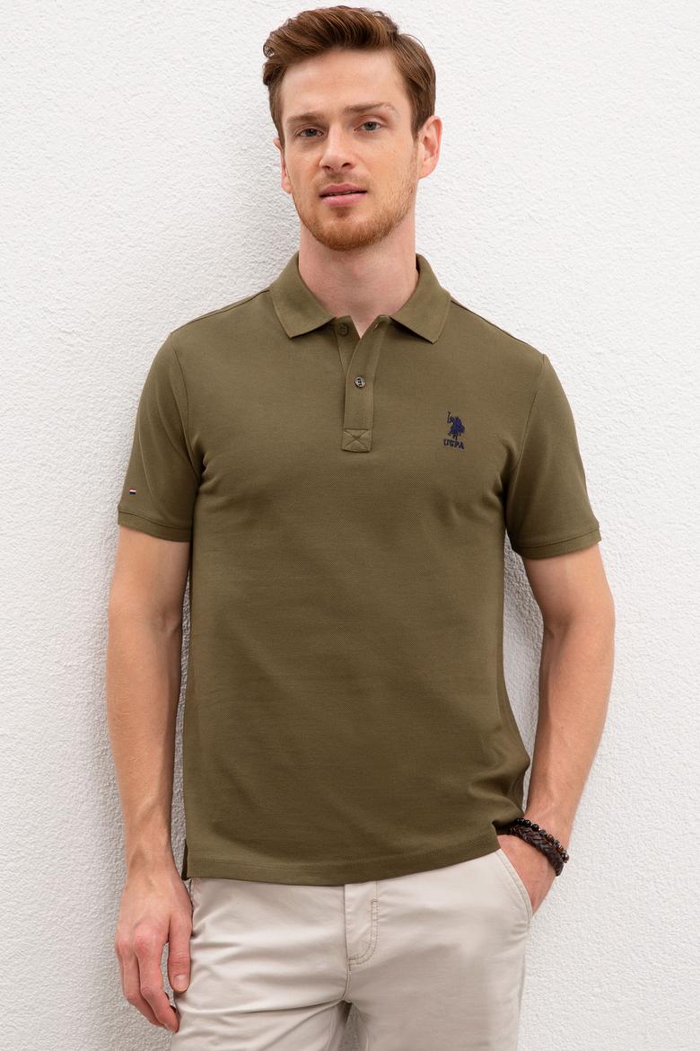 Erkek Koyu Haki Polo Yaka T-Shirt Basic