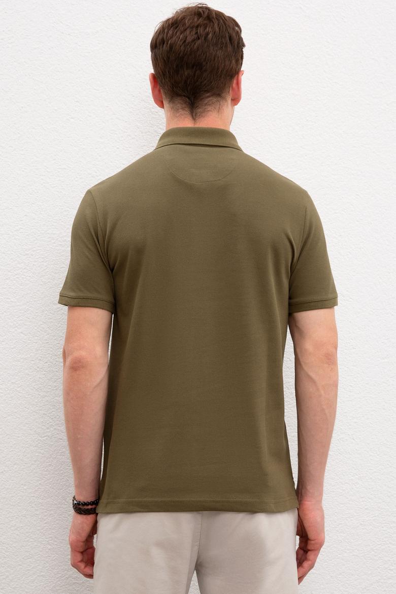Erkek Koyu Haki Polo Yaka T-Shirt Basic - 50218140100