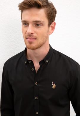 Erkek Siyah Gömlek Uzunkol Basic - 50205811126