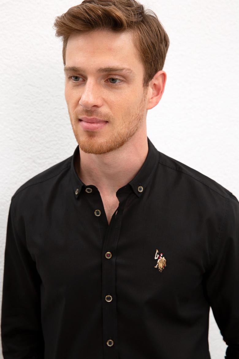 Erkek Siyah Gömlek Uzunkol Basic - 50205811126