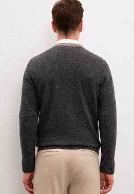 Erkek Antrasit Melanj V - Yaka Triko Kazak - 50207673031