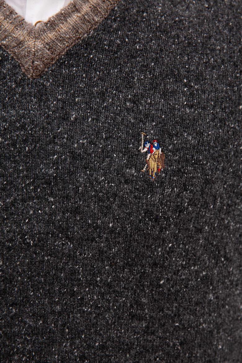 Erkek Antrasit Melanj V - Yaka Triko Kazak - 50207673031