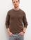 Erkek Kahverengi Melanj Bisiklet Yaka Triko Kazak