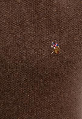 Erkek Kahverengi Melanj Bisiklet Yaka Triko Kazak - 50207715031