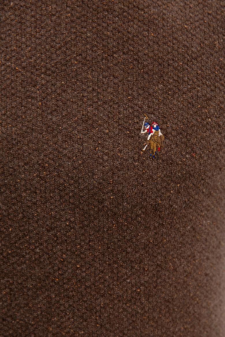 Erkek Kahverengi Melanj Bisiklet Yaka Triko Kazak - 50207715031