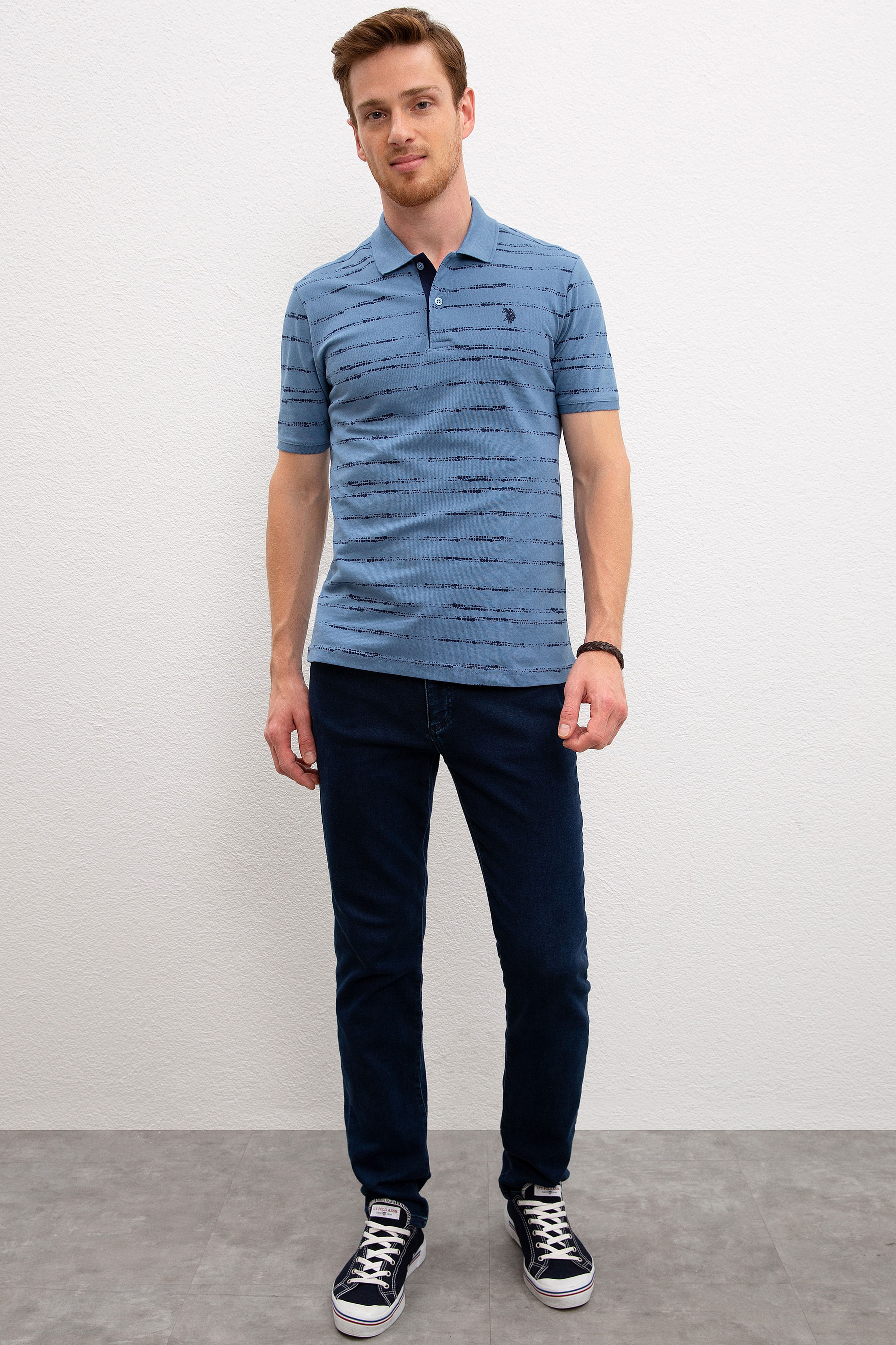 Erkek İndigo T-shirt - Image 4