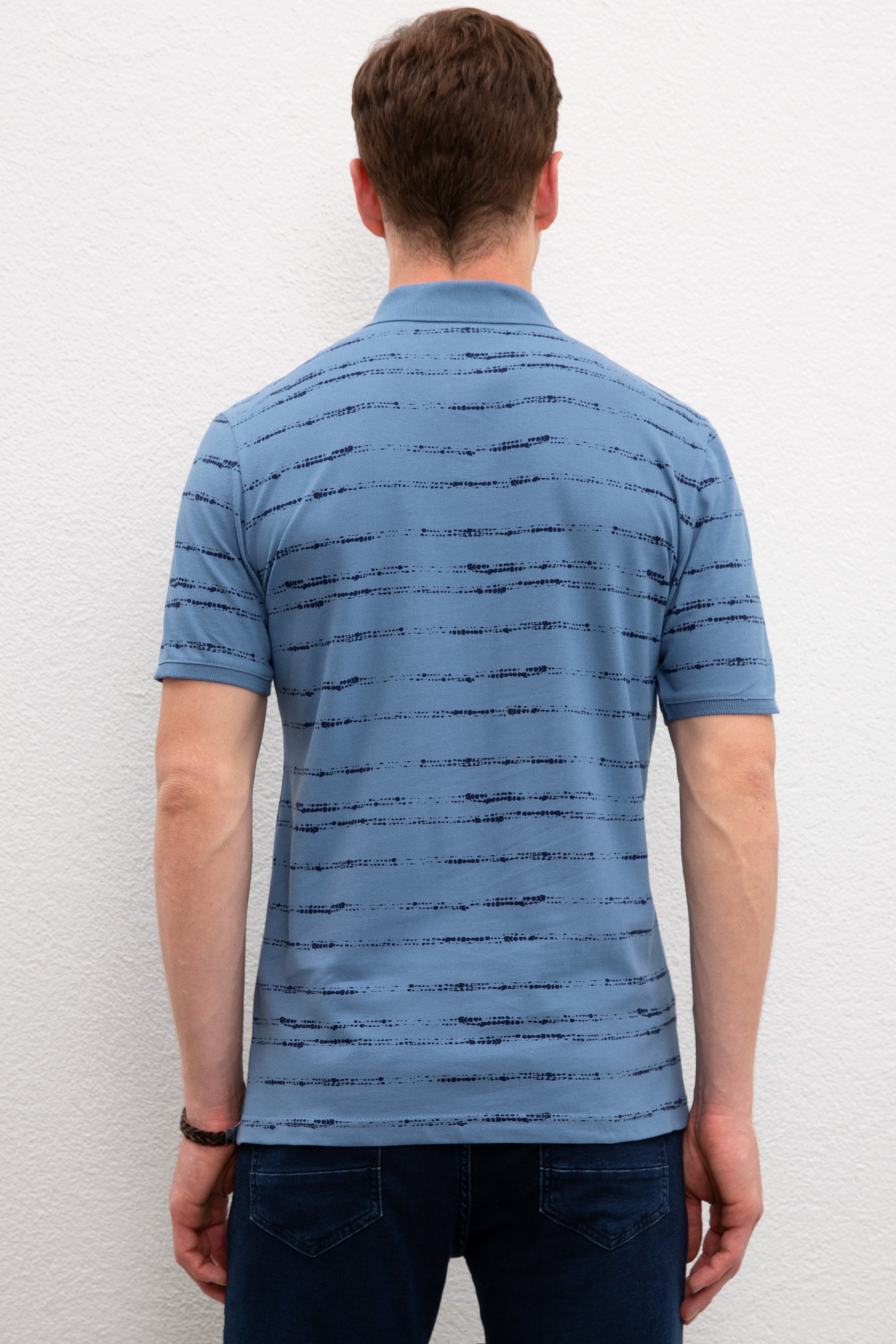 Erkek İndigo T-shirt