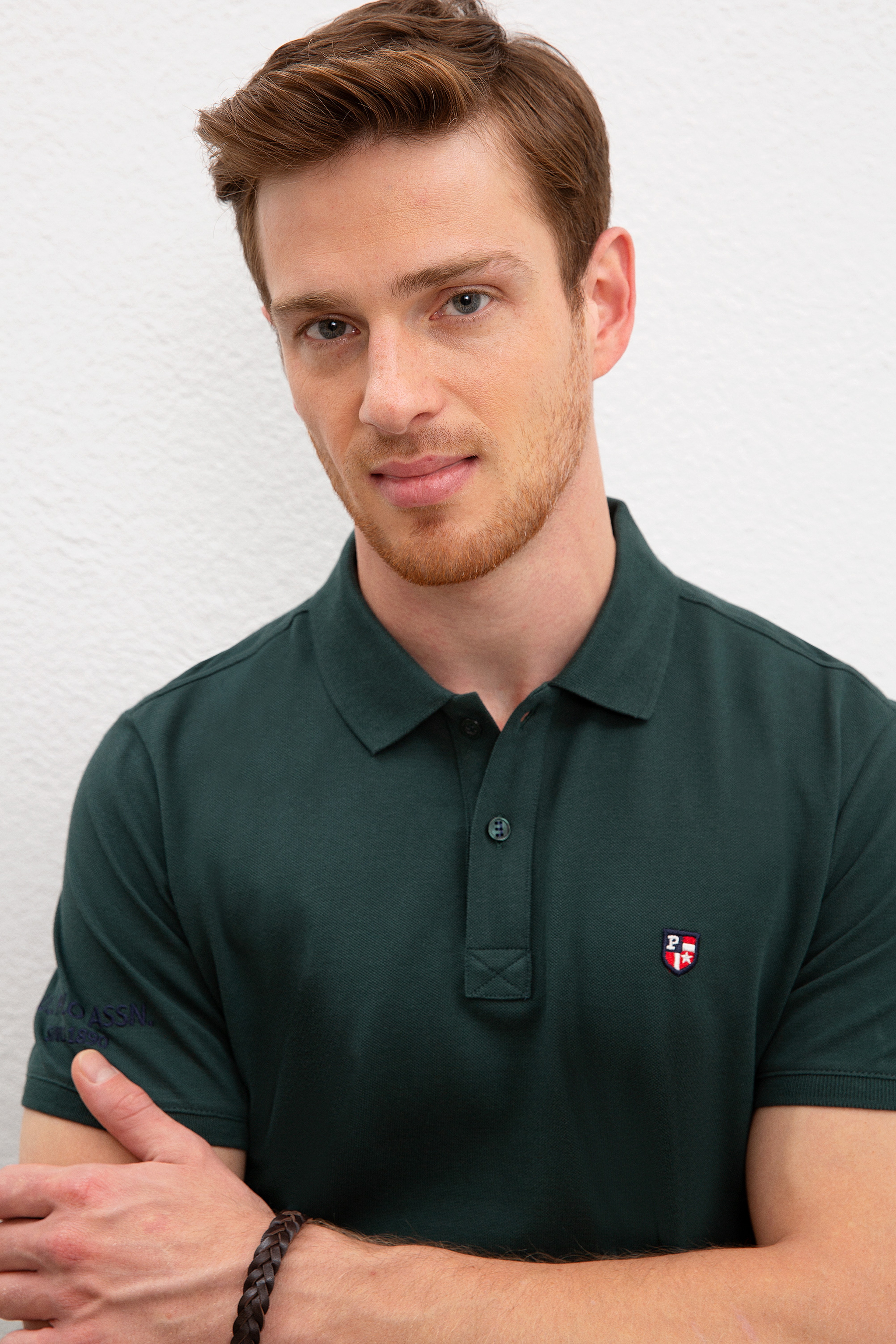 Erkek Yeşil Polo Yaka T-Shirt Basic - Image 2