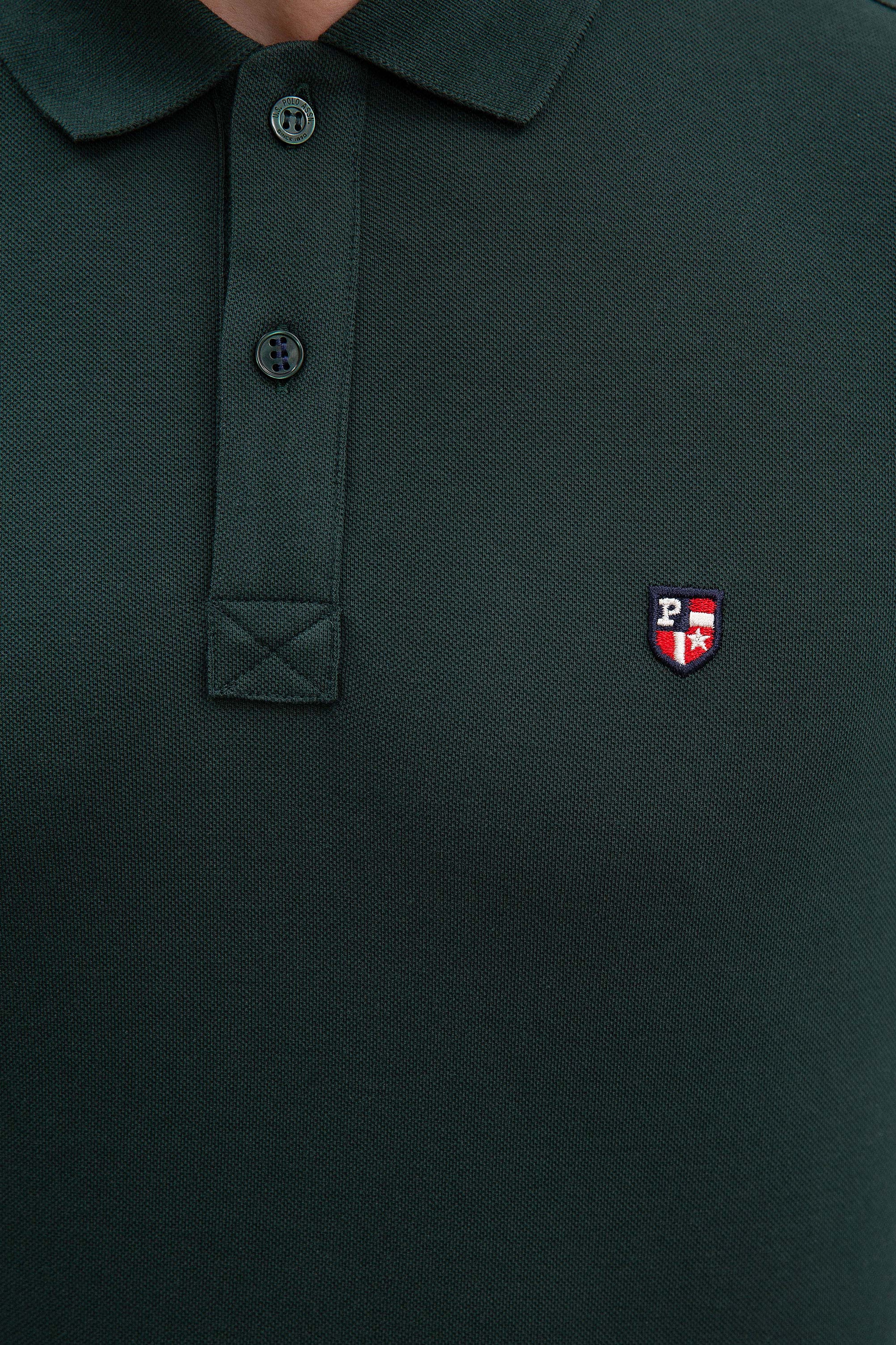 Erkek Yeşil Polo Yaka T-Shirt Basic - Image 6