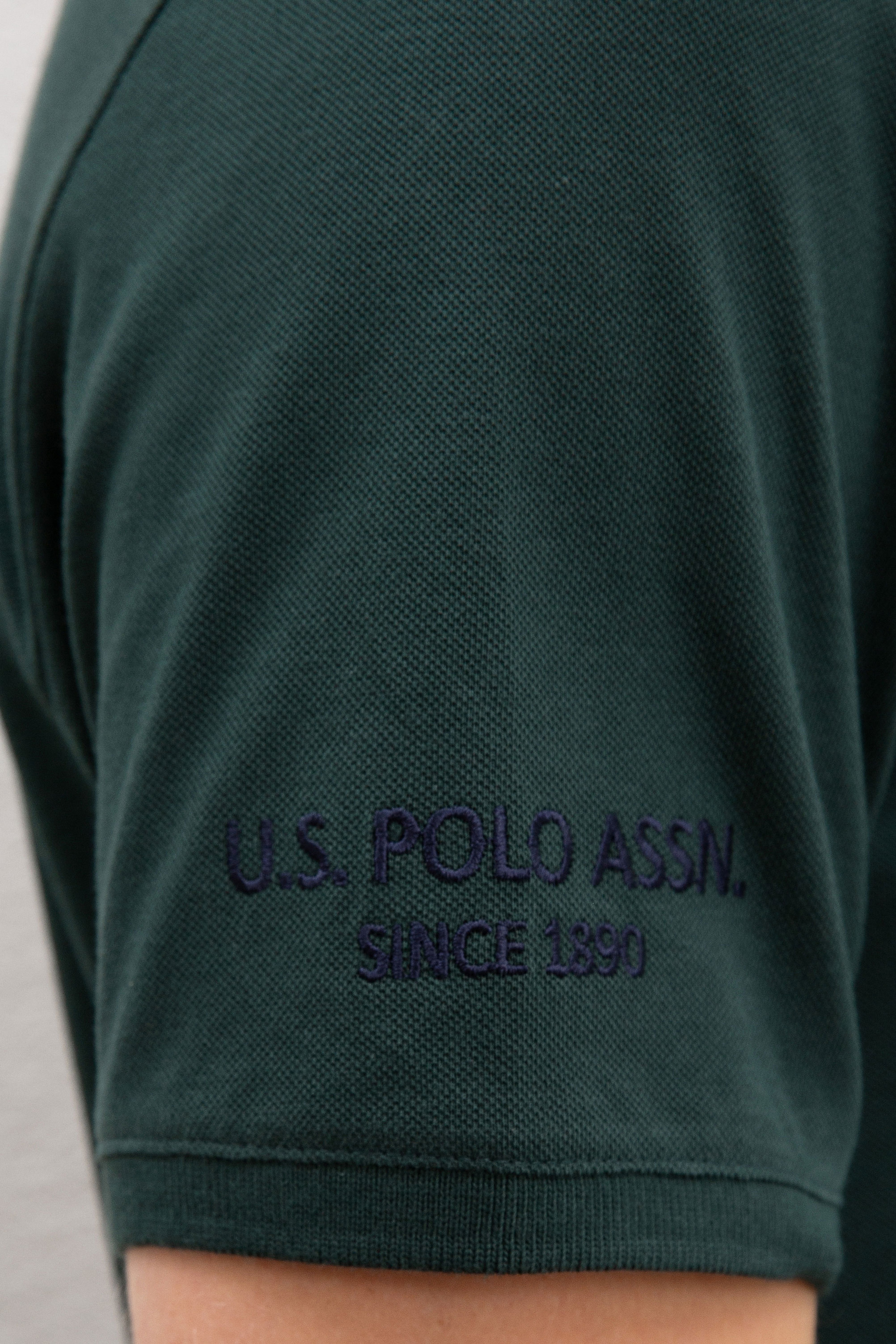 Erkek Yeşil Polo Yaka T-Shirt Basic - Image 5