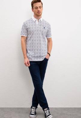 Erkek Beyaz Polo Yaka Tişört - 50219214014