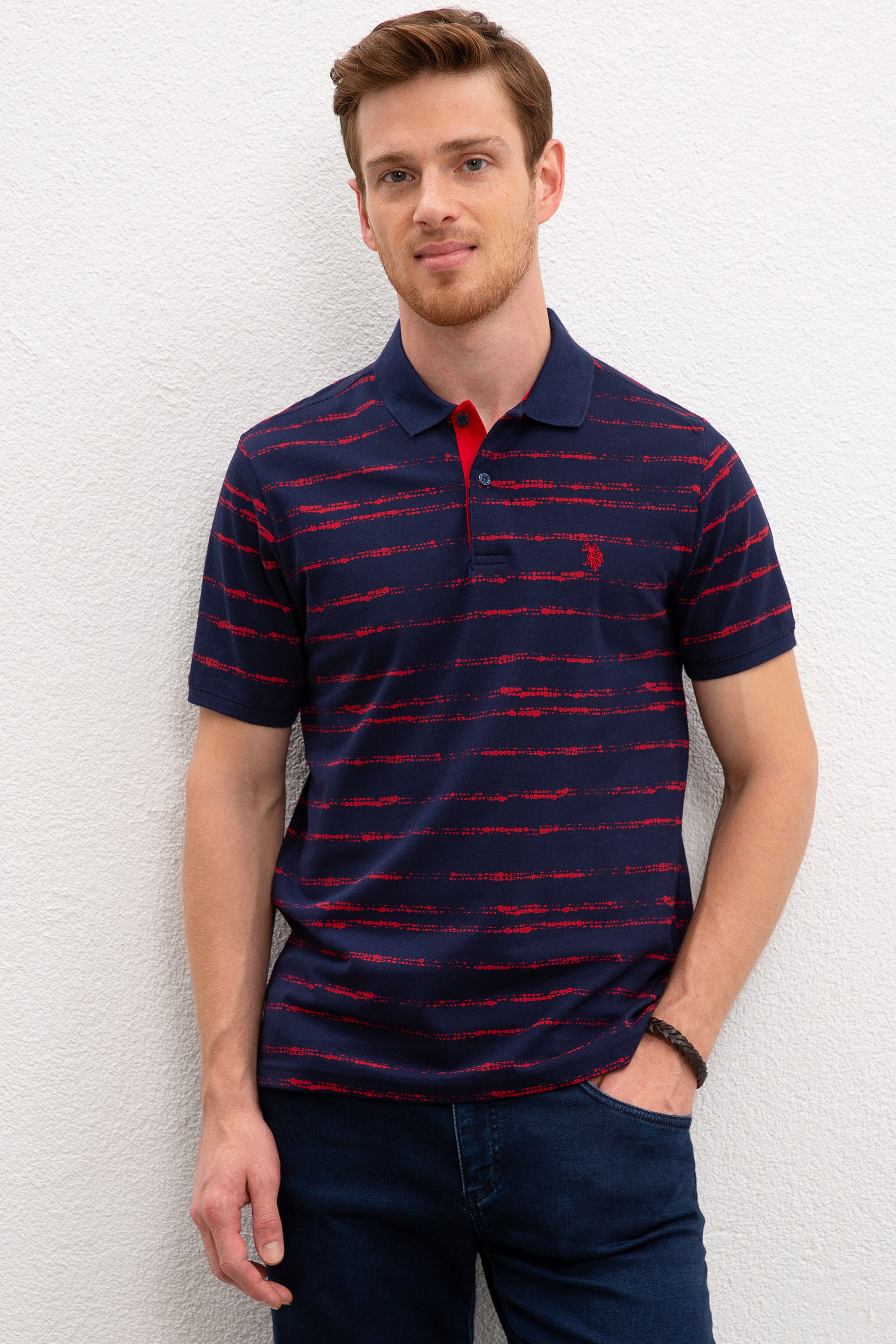 Erkek Lacivert Polo Yaka T-Shirt - Image 1