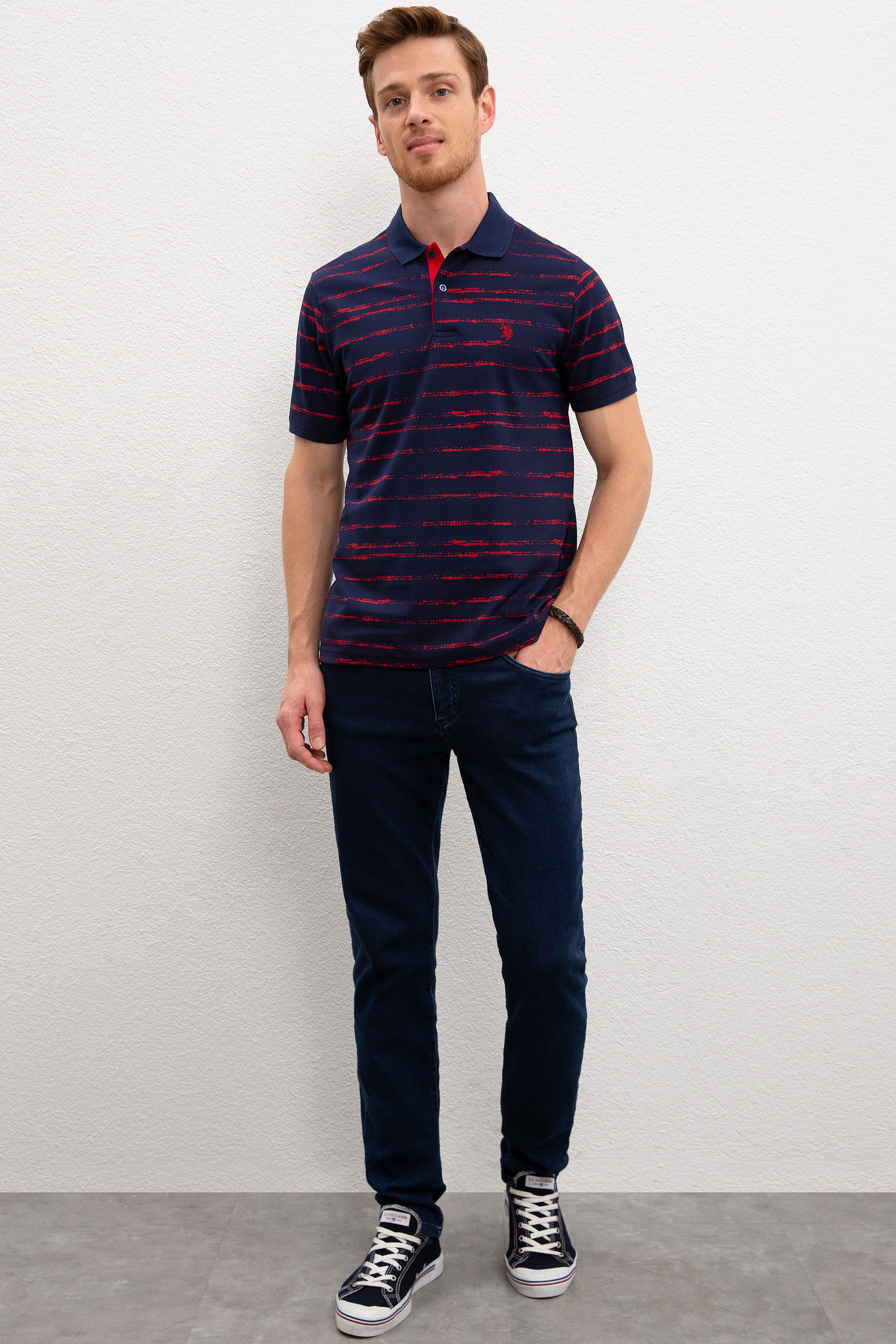 Erkek Lacivert Polo Yaka T-Shirt - Image 4