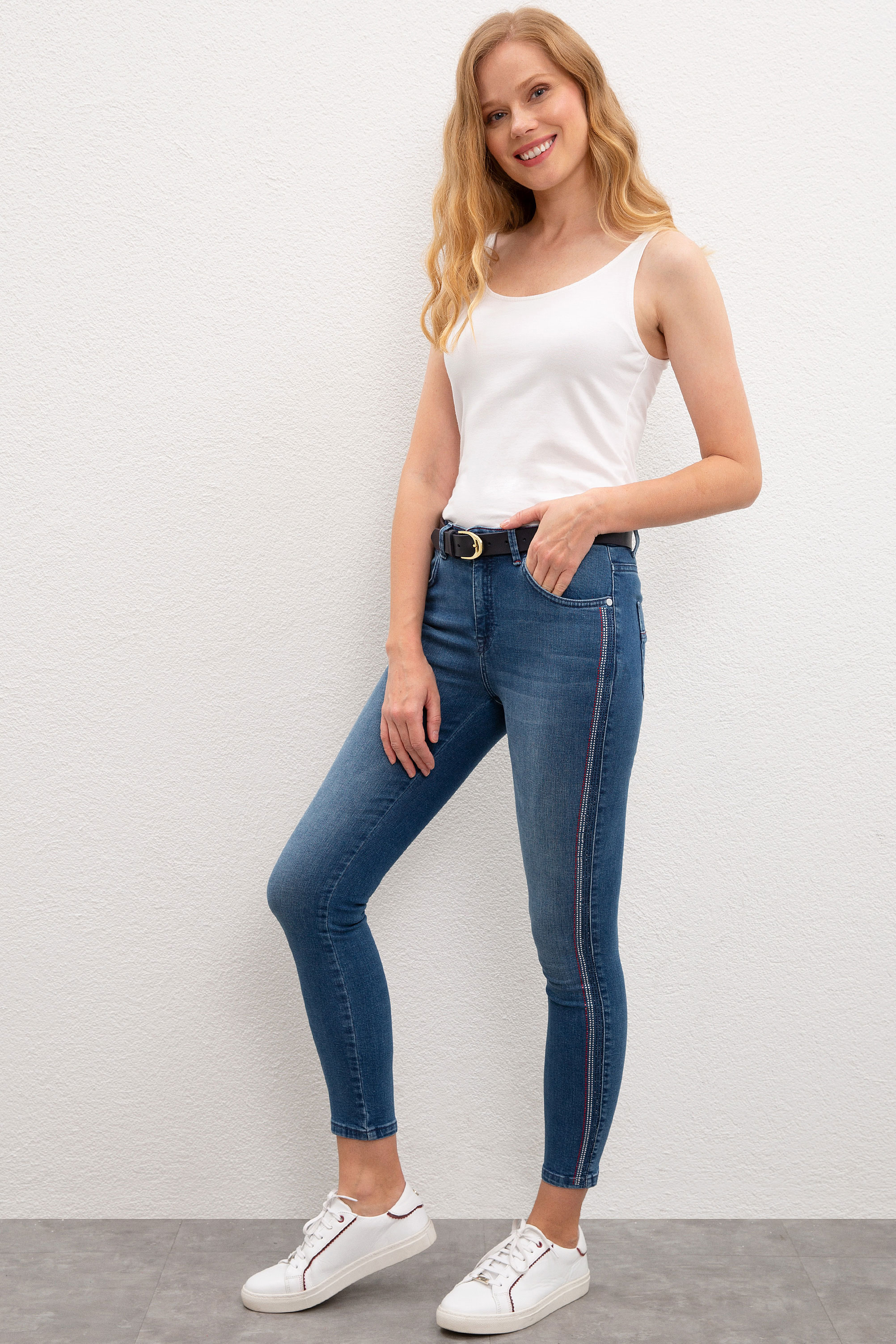 Kadın Mavi Denim Pantolon