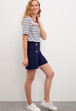 Kadın Lacivert Örme Şort - 50219302016