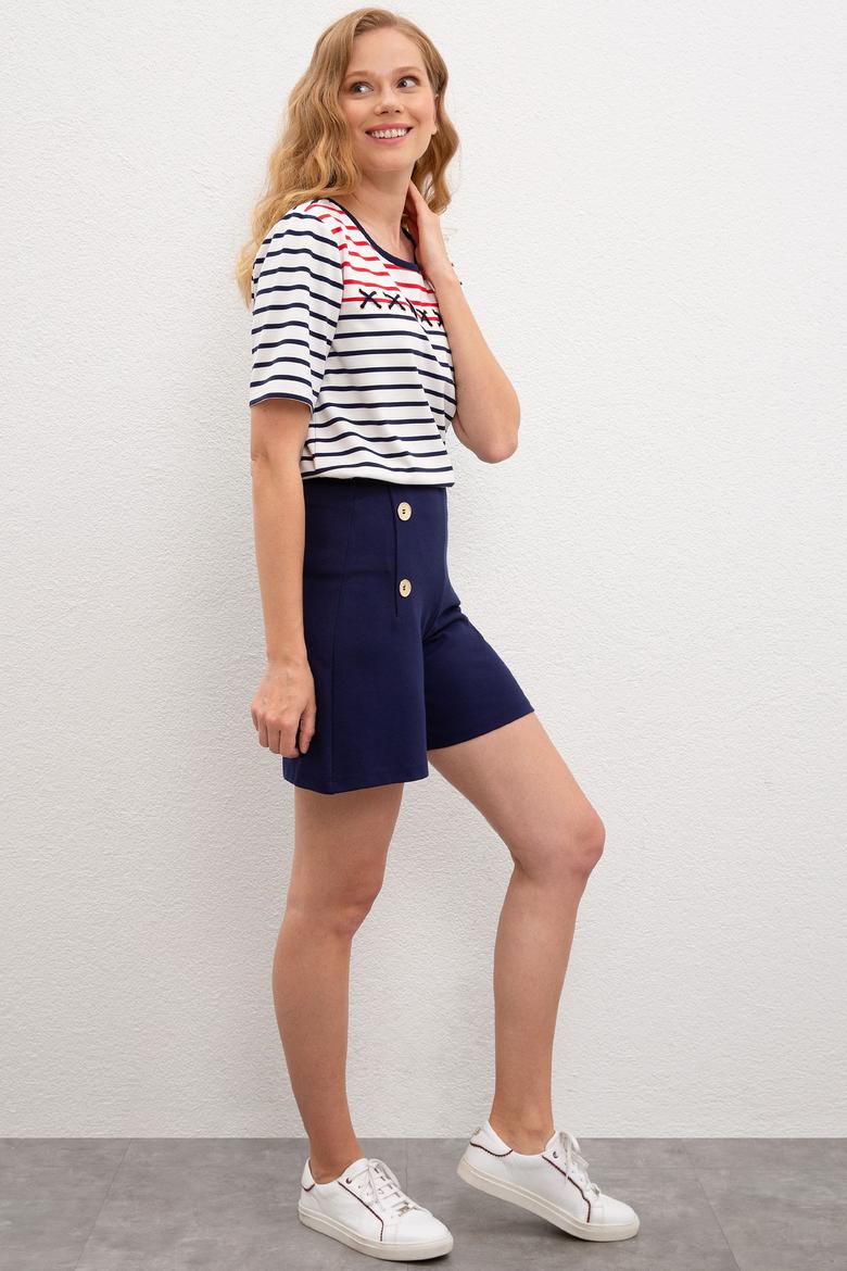 Kadın Lacivert Örme Şort - 50219302016