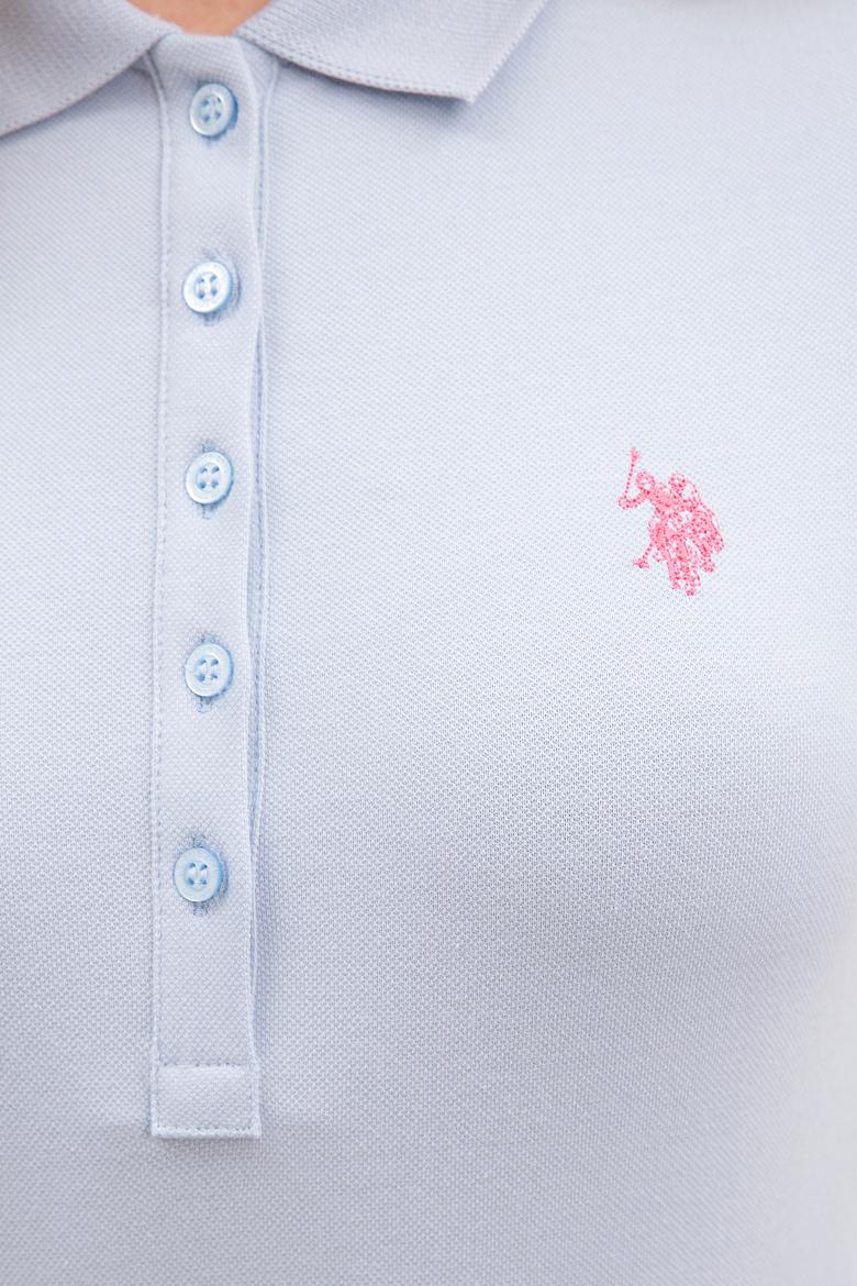 Kadın Açık Mavi Polo Yaka T-Shirt Basic - 50222743130