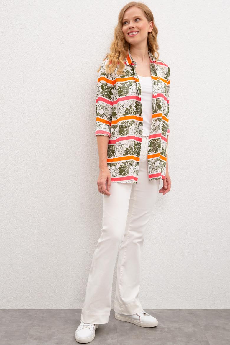 Kadın Açık Haki Uzun Kollu Gömlek - 50218749011