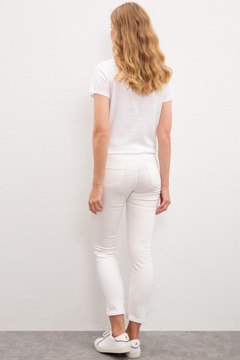Kadın Beyaz Jean Pantolon - 50219982004