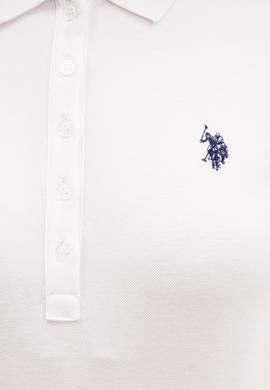 Kadın Beyaz Polo Yaka T-Shirt Basic - 50222743080