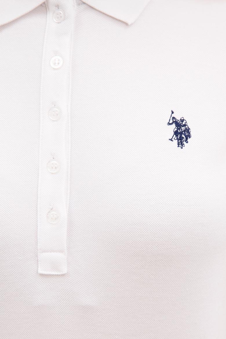 Kadın Beyaz Polo Yaka T-Shirt Basic - 50222743080