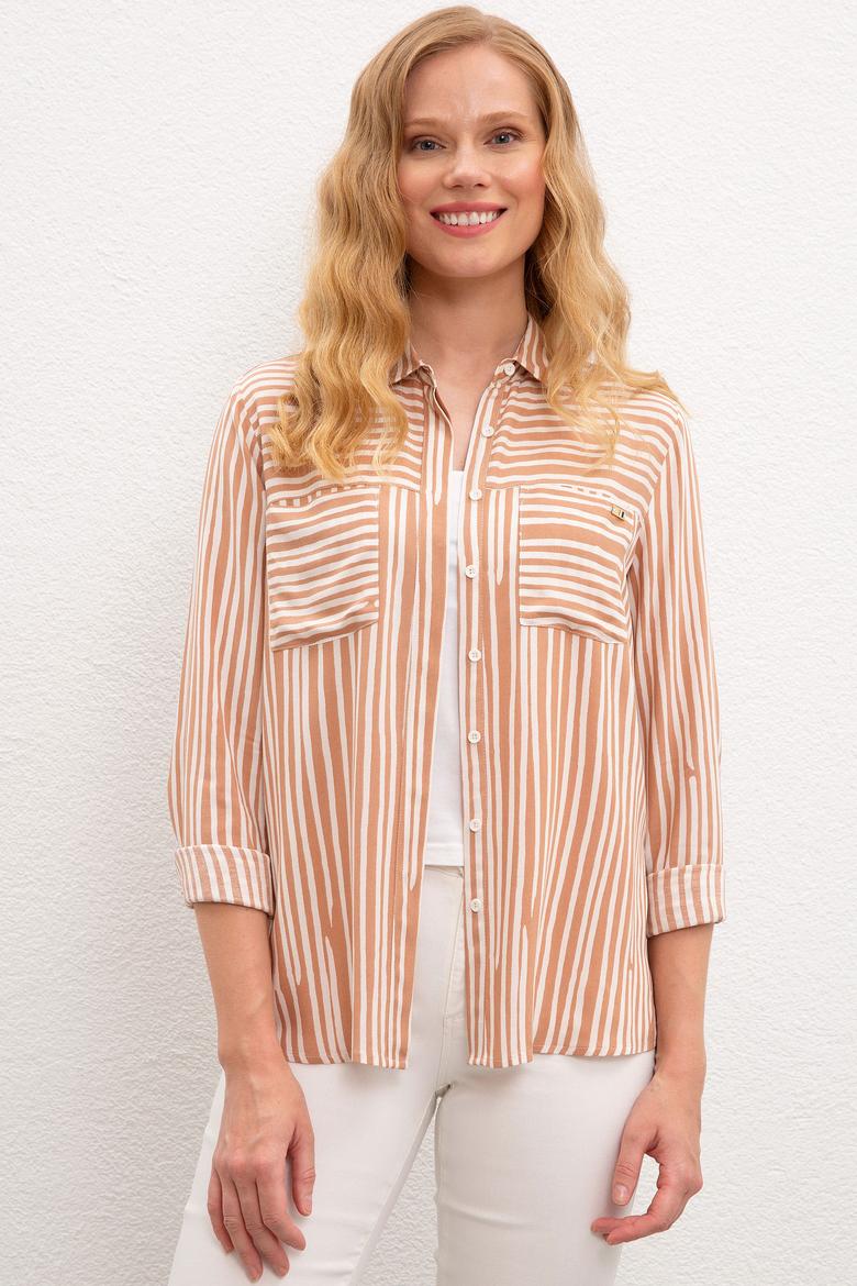 Kadın Kum Gömlek Uzunkol