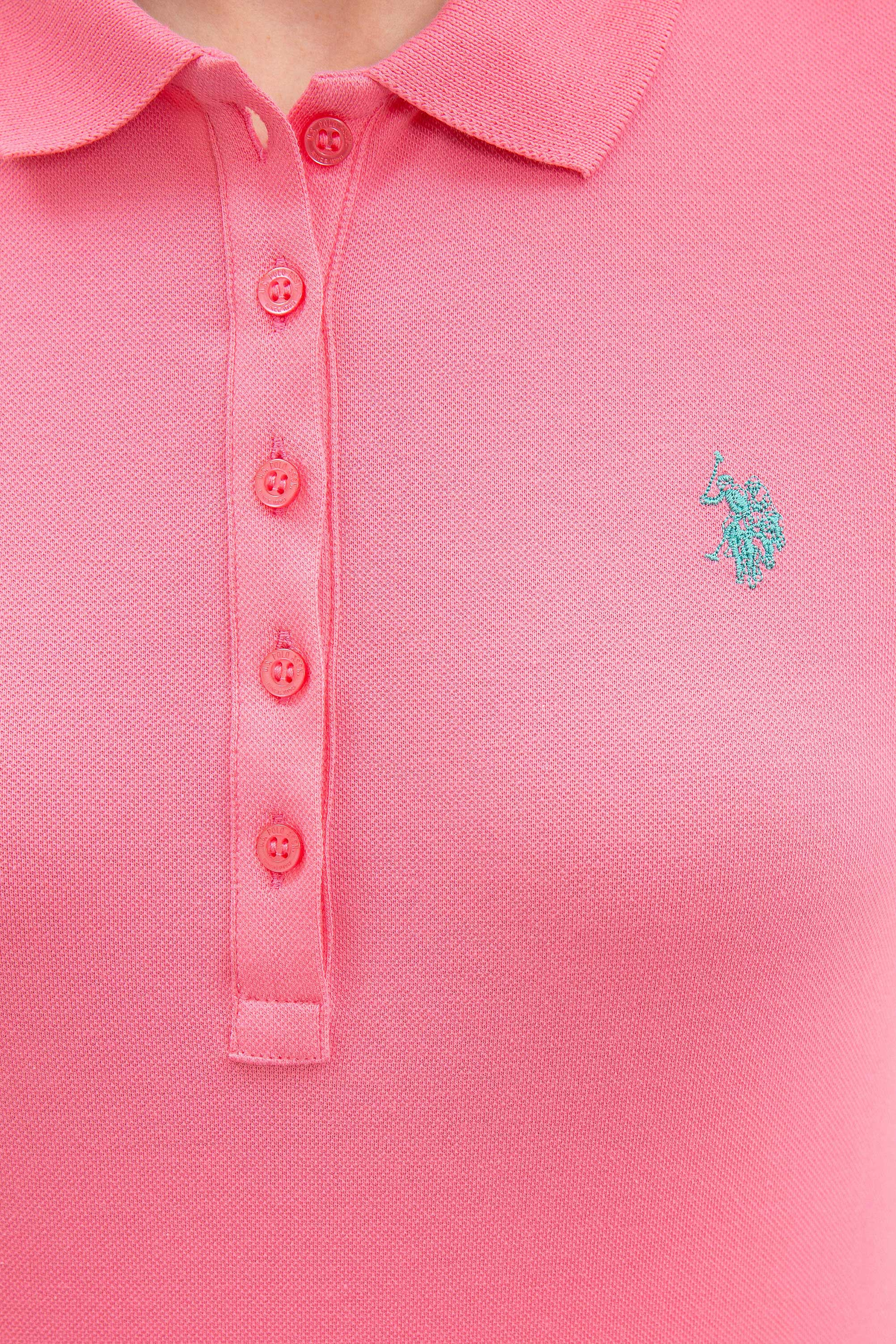 Kadın Pembe Basic Polo Yaka Tişört