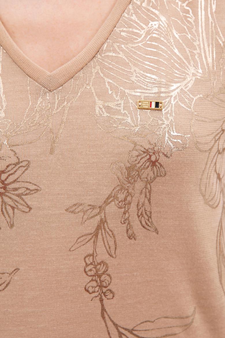 Kadın Multicolor V - Yaka T-Shirt - 50218041011