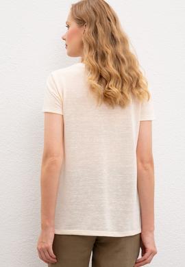 Kadın Krem Tişört - 50218063017